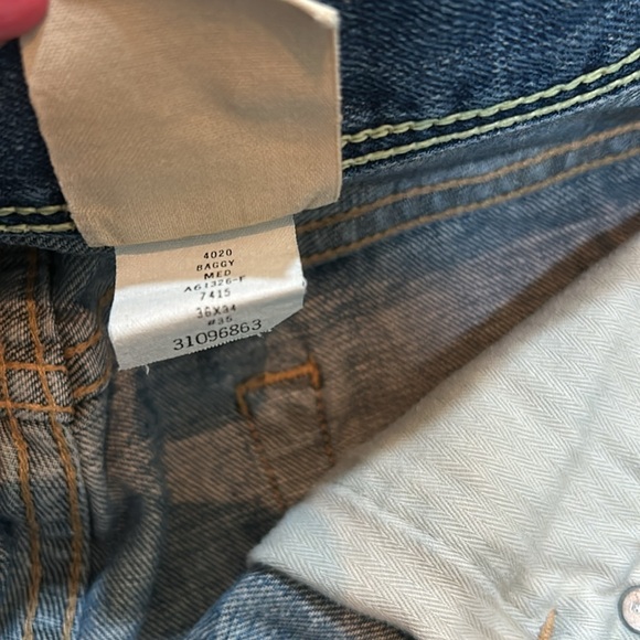 AMBERCROBI MENS 5-POCKETS BAGGY VINTAGE SHORT JEANS BLUE Sz W36 - Picture 11 of 14